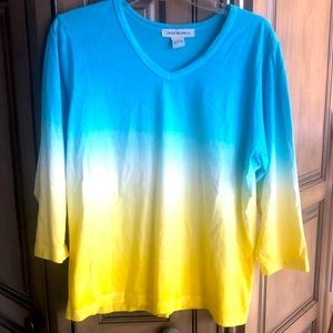 V Neck 3/4 sleeve Top